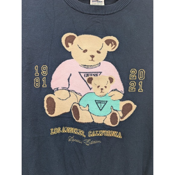 Guess Originals Bear Knit Sweater Women's size XL Embroidered Special Edition - Picture 5 of 10